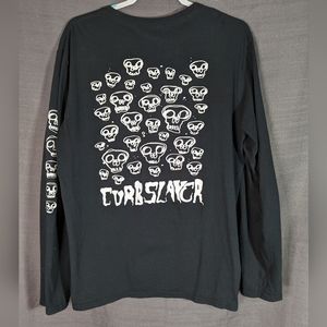 Skater Curbslayer LS Skull Tshirt Shredder Rare